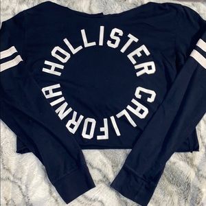 Navy blue, hooded crop top from Hollister